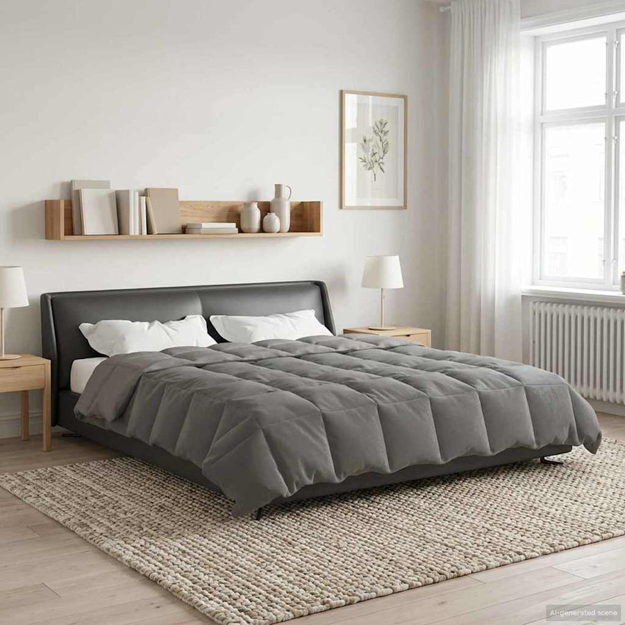 Zomer Dekbed Gekwilt Lichtgrijs 200 x 200 cm Microfiber