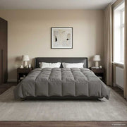 Zomerdekbed 200x200 cm microfiber lichtgrijs