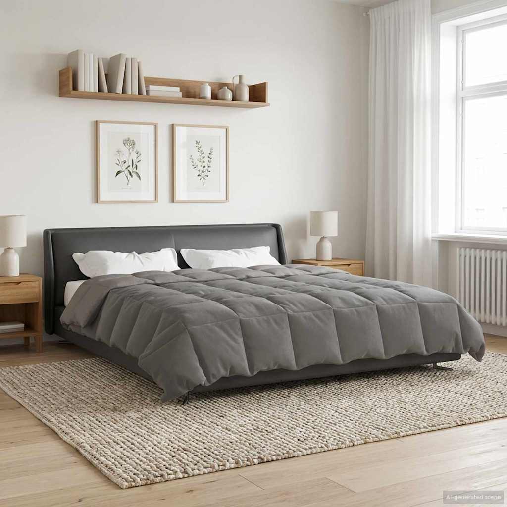 Zomer Dekbed Gekwilt Lichtgrijs 200 x 240 cm Microfiber