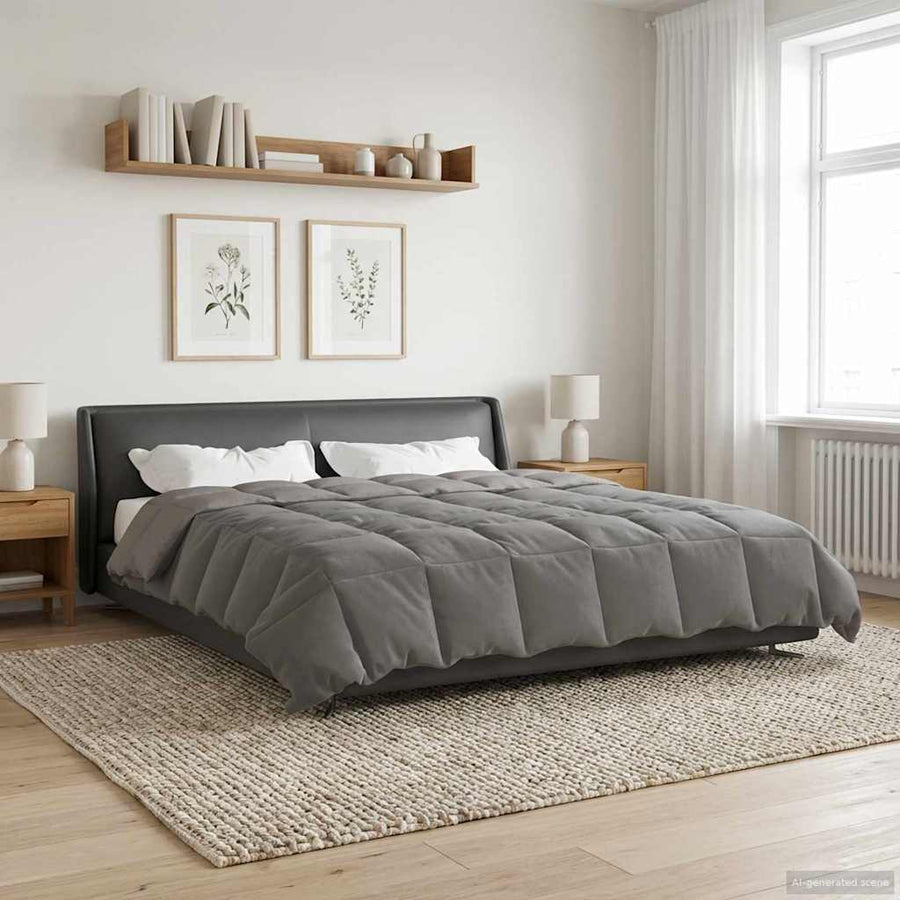 Zomer Dekbed Gekwilt Lichtgrijs 200 x 240 cm Microfiber