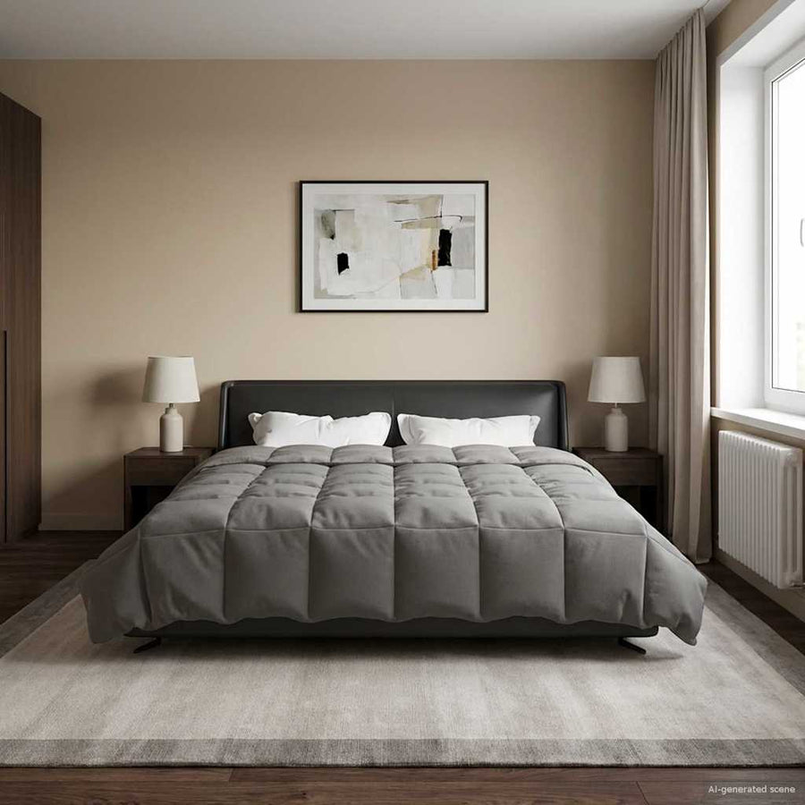 Zomer Dekbed Gekwilt Lichtgrijs 200 x 240 cm Microfiber