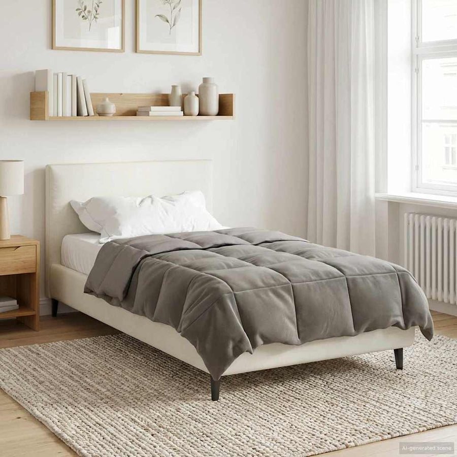 Zomerdekbed Gekwilt Lichtgrijs 135 x 220 cm Microfiber