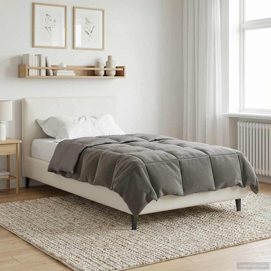 Zomer Dekbed Gekwilt Lichtgrijs 140 x 220 cm Microfiber