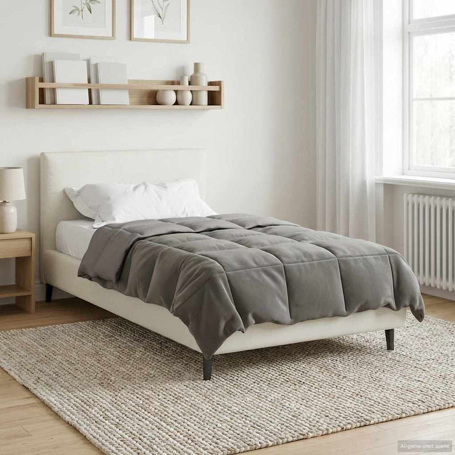 Zomer Dekbed Gekwilt Lichtgrijs 155 x 220 cm Microfiber