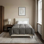 Summer Duvet Quilted Light Grey 155 x 220 cm Microfiber