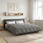 Zomerdekbed 200x220 cm lichtgrijs microfiber