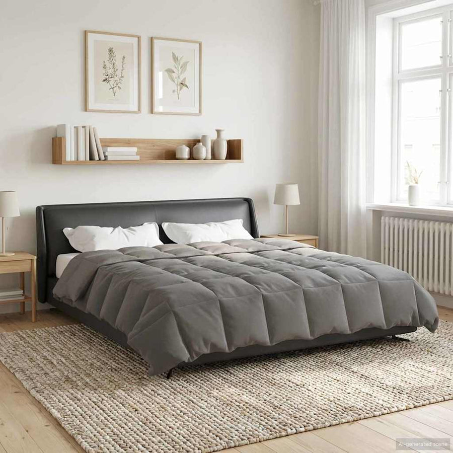 Zomer Dekbed Gekwilt Lichtgrijs 200 x 220 cm Microfiber