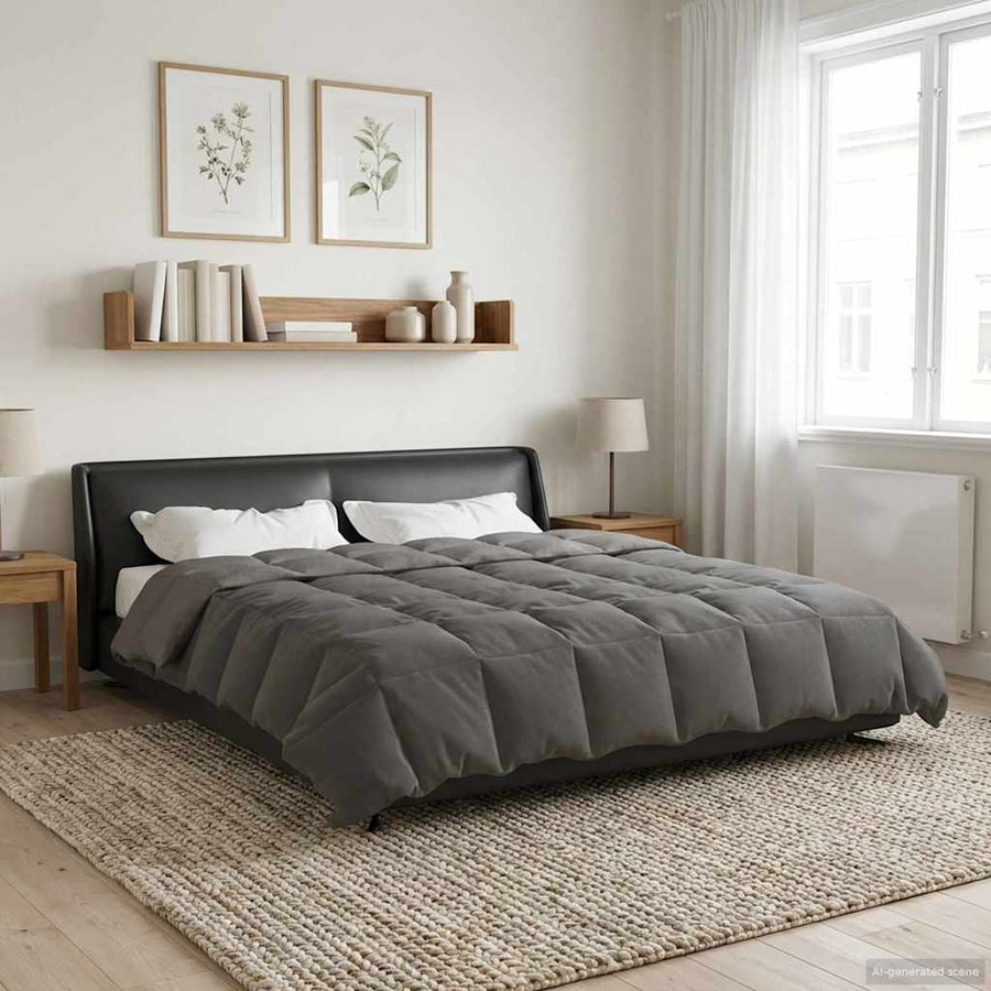 Zomer Dekbed Gekwilt Lichtgrijs 220 x 260 cm Microfiber