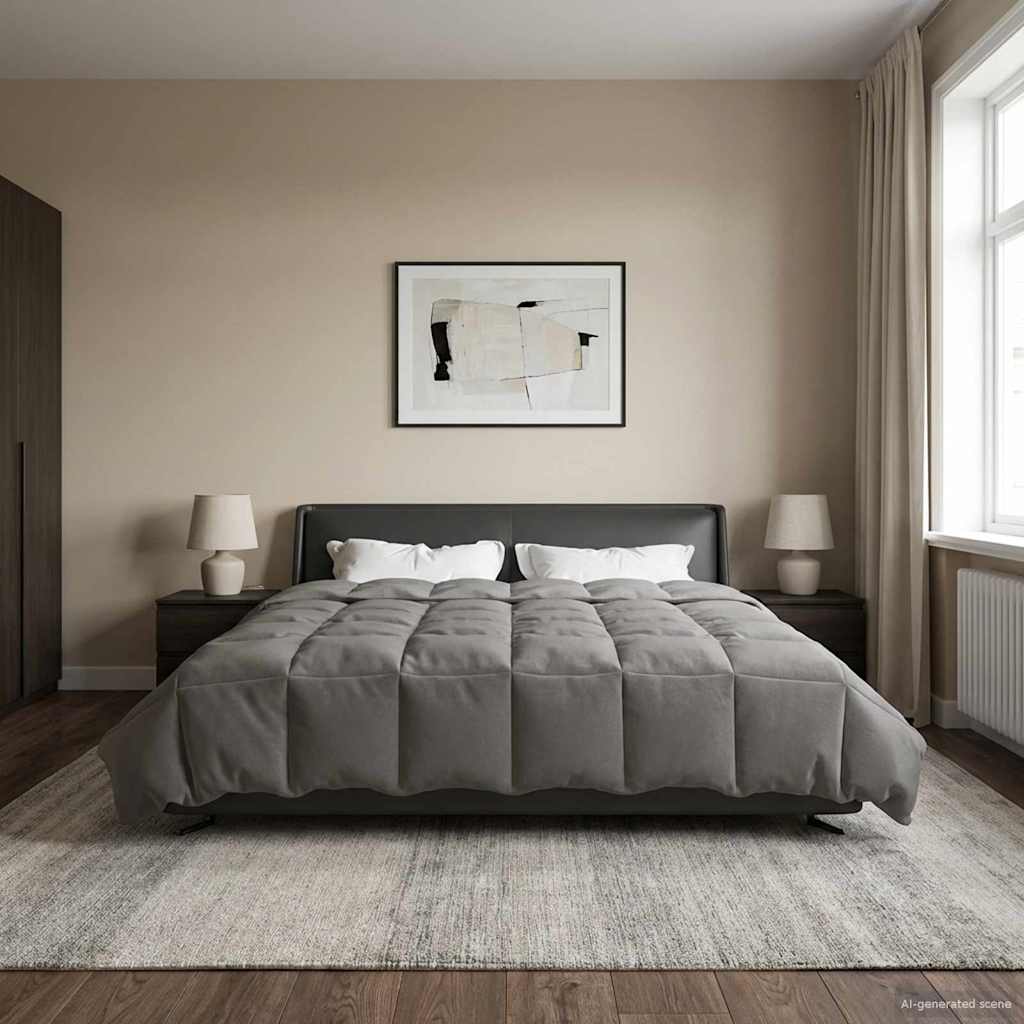 Zomer Dekbed Gekwilt Lichtgrijs 220 x 260 cm Microfiber