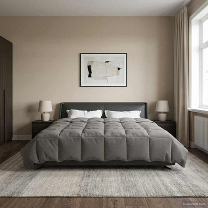Zomer Dekbed Gekwilt Lichtgrijs 220 x 260 cm Microfiber