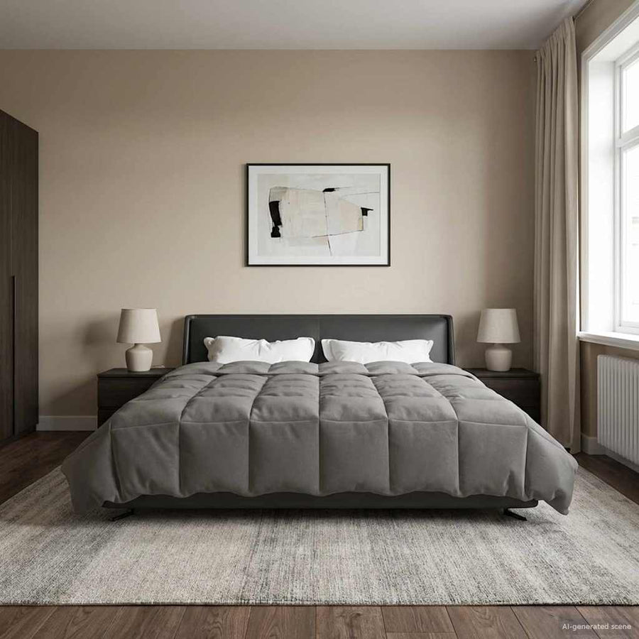 Zomer Dekbed Gekwilt Lichtgrijs 220 x 260 cm Microfiber