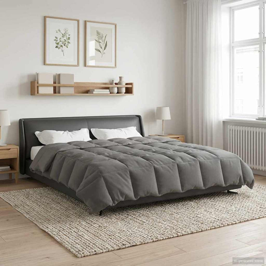 Zomer Dekbed Gekwilt Lichtgrijs 240 x 260 cm Microfiber