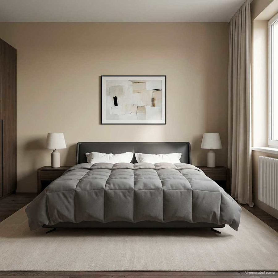 Zomer Dekbed Gekwilt Lichtgrijs 240 x 260 cm Microfiber