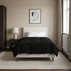 Summer Quilted Duvet Black 135 x 200 cm Microfiber