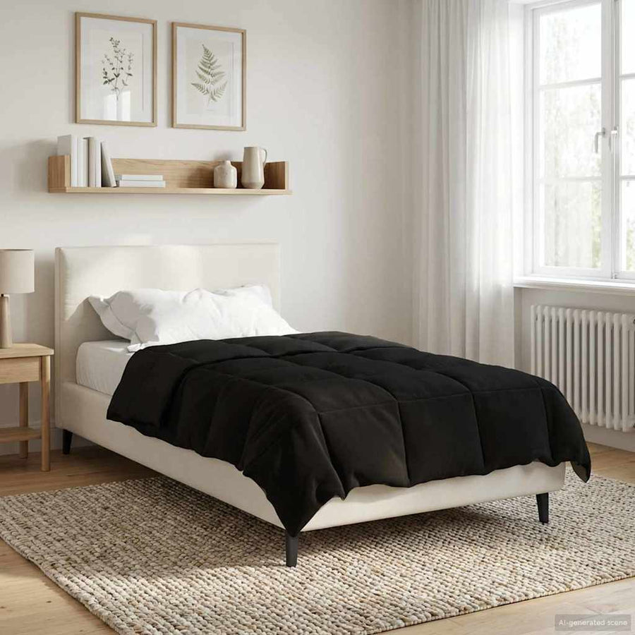 Zomer Dekbed Gekwilt Zwart 140 x 200 cm Microfiber