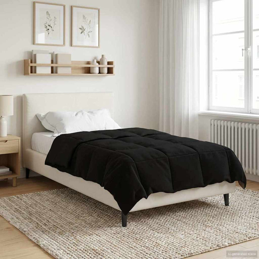 Zomer Dekbed Gekwilt Zwart 155 x 200 cm Microfiber