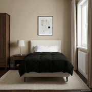 Zomerdekbed microfiber zwart 155x200 cm