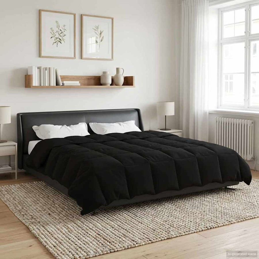 Zomer Dekbed Gekwilt Zwart 200 x 240 cm Microfiber