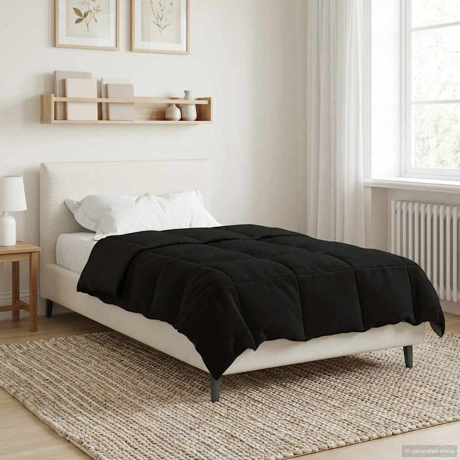 Zomer Dekbed Gekwilt Zwart 155 x 220 cm Microfiber