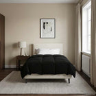Summer Quilted Duvet Black 155 x 220 cm Microfiber