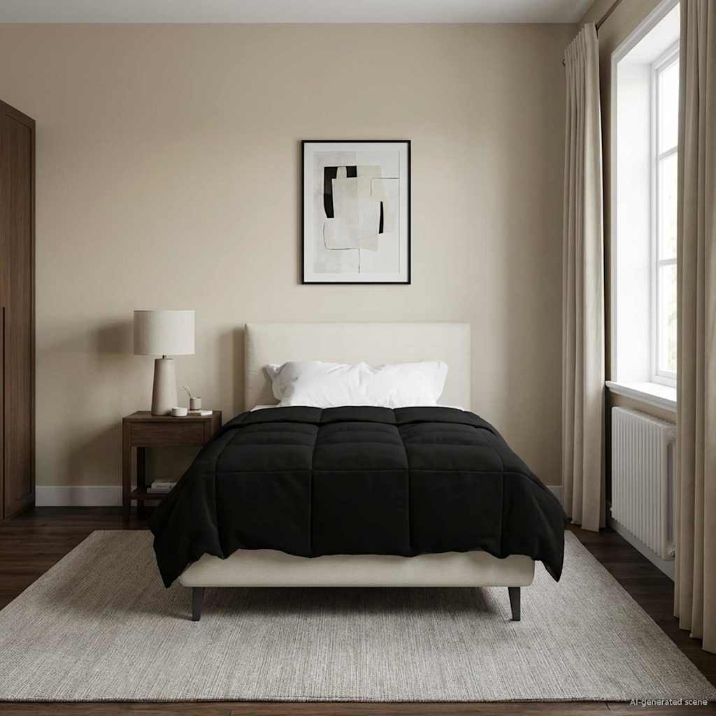 Zomer Dekbed Gekwilt Zwart 155 x 220 cm Microfiber