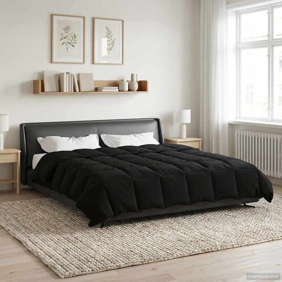 Zomer Dekbed Gekwilt Zwart 220 x 260 cm Microfiber