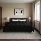 Zomerdekbed 220x260 cm zwart microfiber