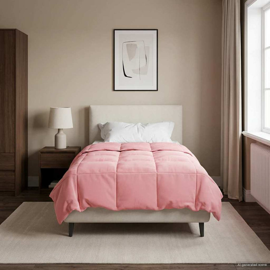 Zomerdekbed Gekwilt Roze 135 x 220 cm Microfiber