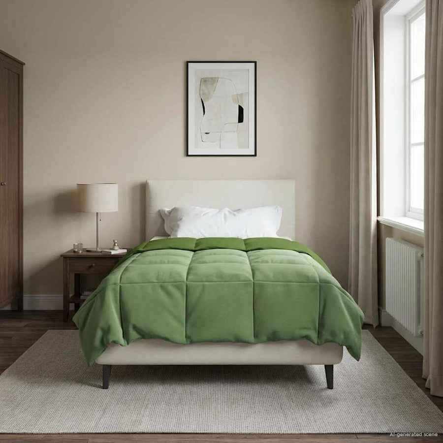 Zomer Dekbed Gekwilt Groen 135 x 200 cm Microfiber