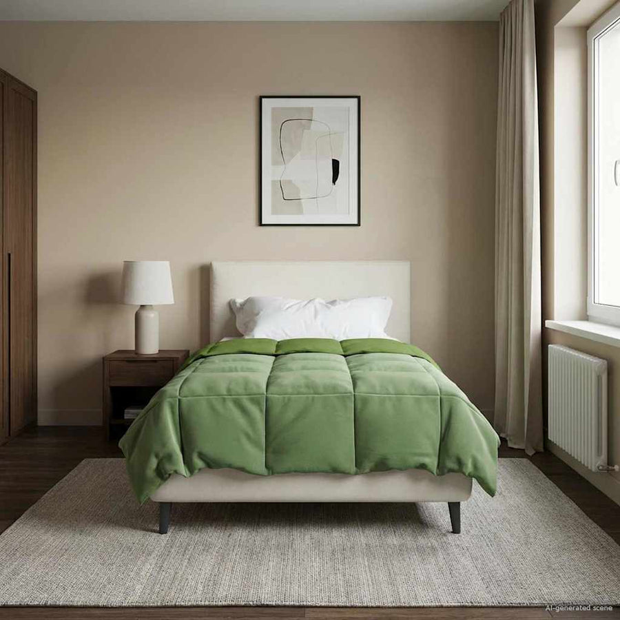 Zomer Dekbed Gekwilt Groen 155 x 200 cm Microfiber