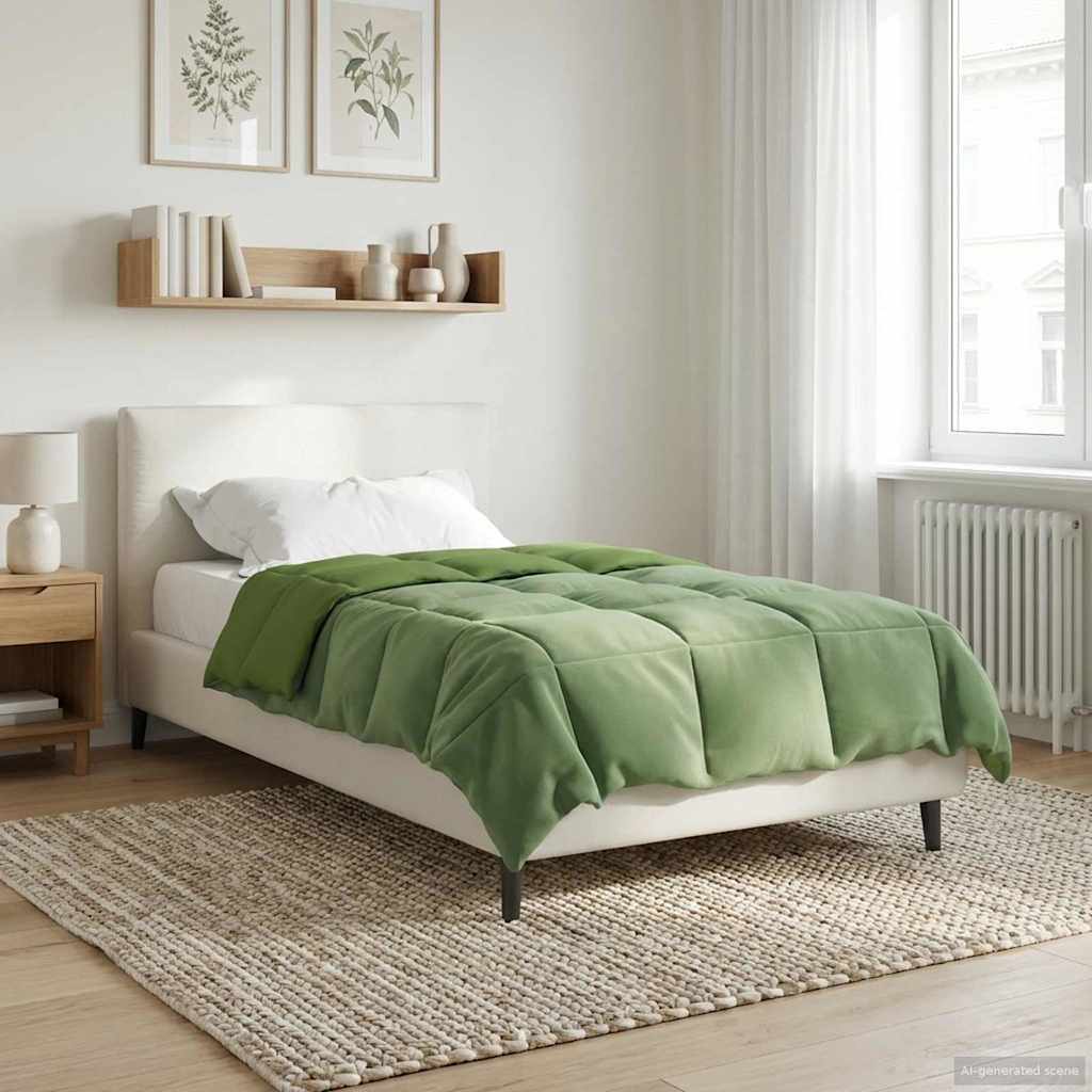 Zomerdekbed Gekwilt Groen 135 x 220 cm Microfiber