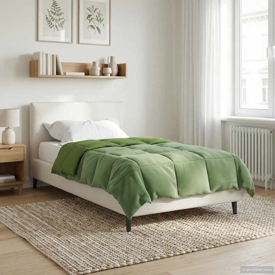 Zomerdekbed Gekwilt Groen 135 x 220 cm Microfiber