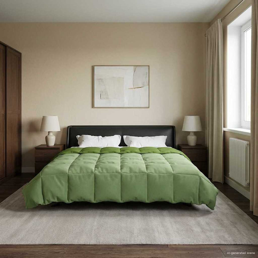 Zomer Dekbed Gekwilt Groen 220 x 260 cm Microfiber