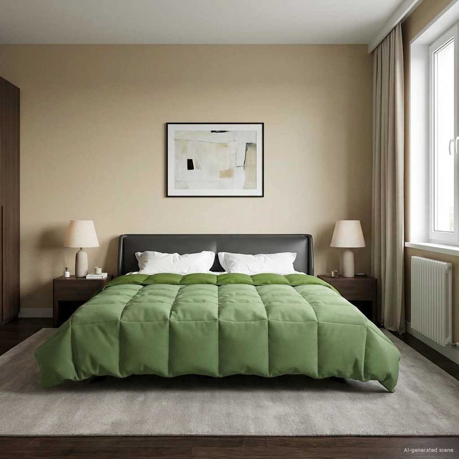 Zomer Dekbed Gekwilt Groen 240 x 260 cm Microfiber