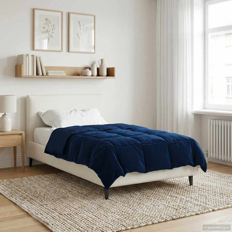 Zomer Dekbed Gekwilt Donkerblauw 135 x 200 cm Microfiber