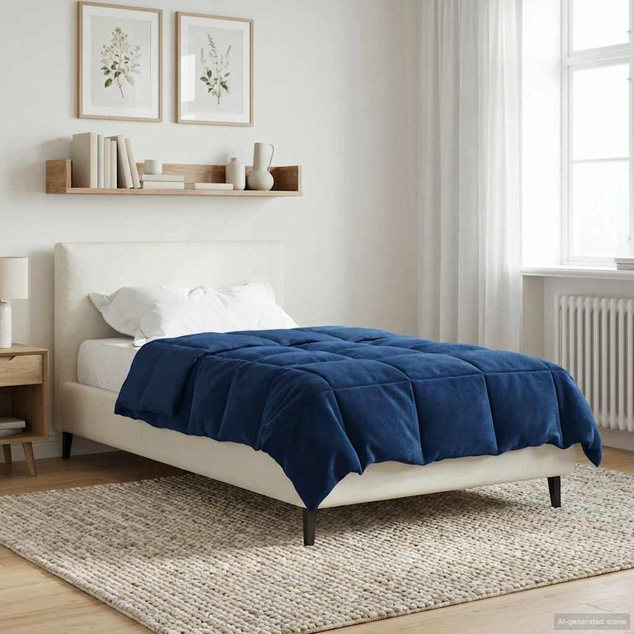 Zomer Dekbed Gekwilt Donkerblauw 140 x 200 cm Microfiber