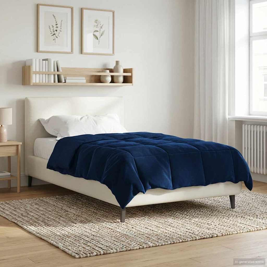 Zomer Dekbed Gekwilt Donkerblauw 155 x 200 cm Microfiber
