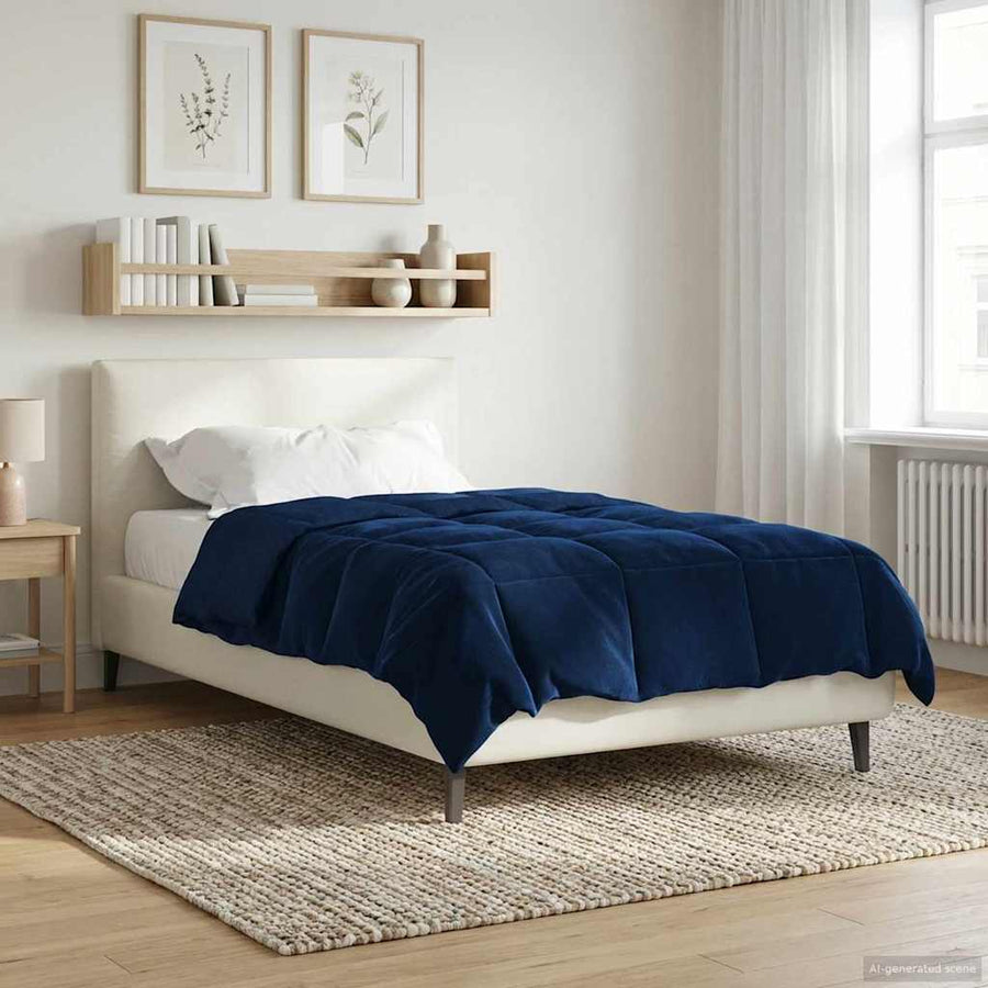 Zomer Dekbed Gekwilt Donkerblauw 155 x 200 cm Microfiber