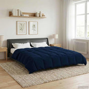 Zomerdekbed 200x200 cm donkerblauw microfiber