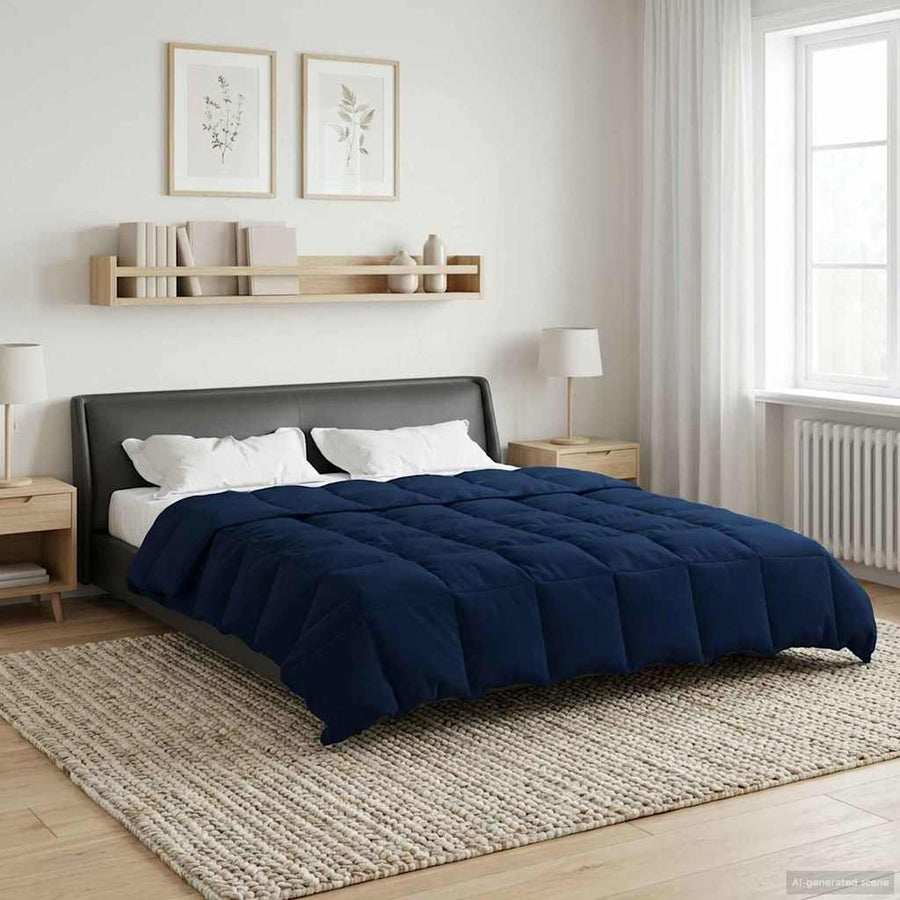 Zomer Dekbed Gekwilt Donkerblauw 200 x 240 cm Microfiber