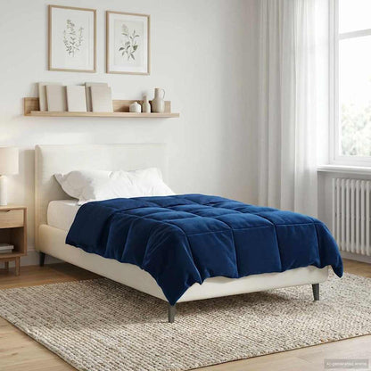 Zomerdekbed Gekwilt Donkerblauw 135 x 220 cm Microfiber