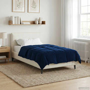 Zomerdekbed 140x220 cm microfiber donkerblauw