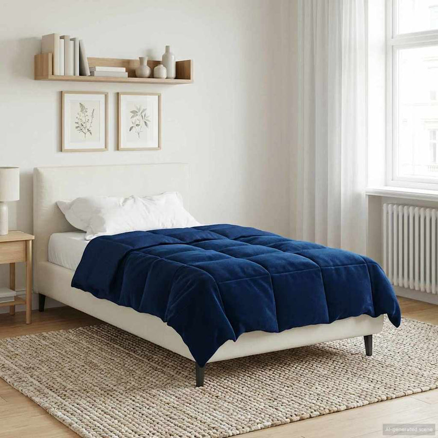 Zomer Dekbed Gekwilt Donkerblauw 155 x 220 cm Microfiber