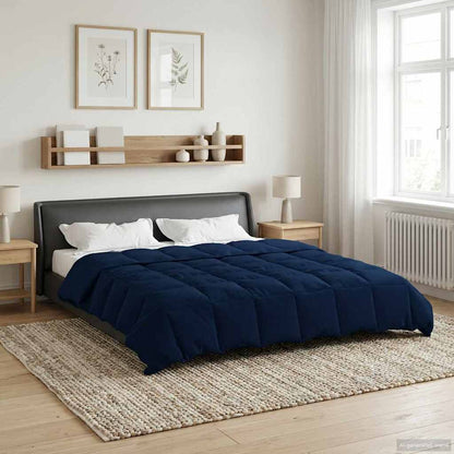 Zomer Dekbed Gekwilt Donkerblauw 200 x 220 cm Microfiber