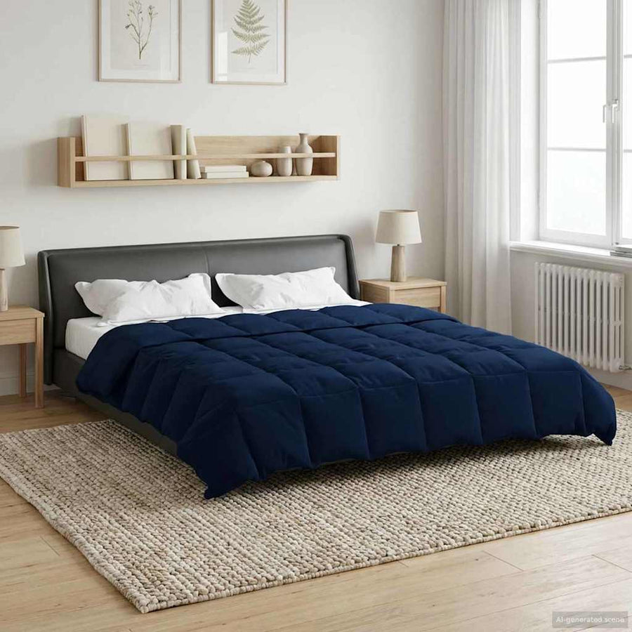Zomer Dekbed Gekwilt Donkerblauw 240 x 260 cm Microfiber