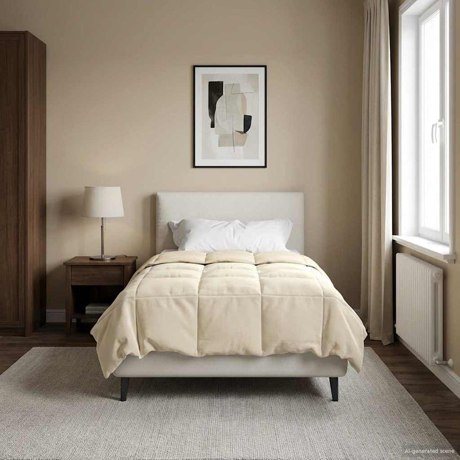 Zomer Dekbed Gekwilt Crème 155 x 200 cm Microfiber