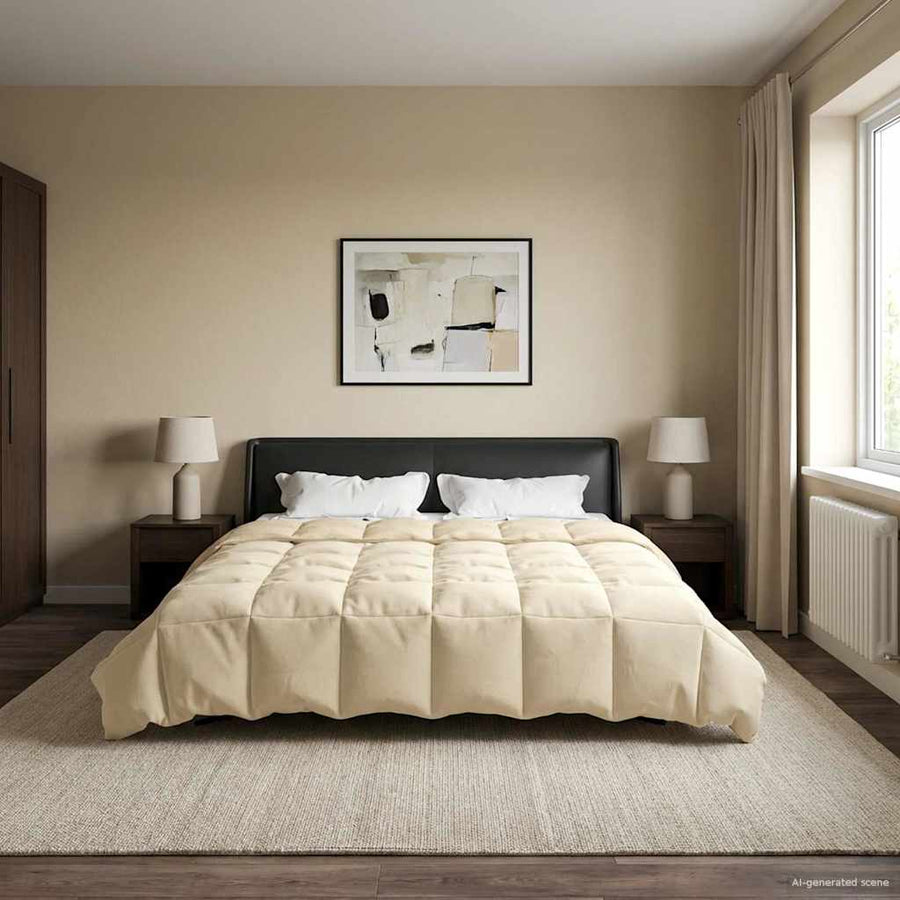 Zomer Dekbed Gekwilt Crème 200 x 200 cm Microfiber