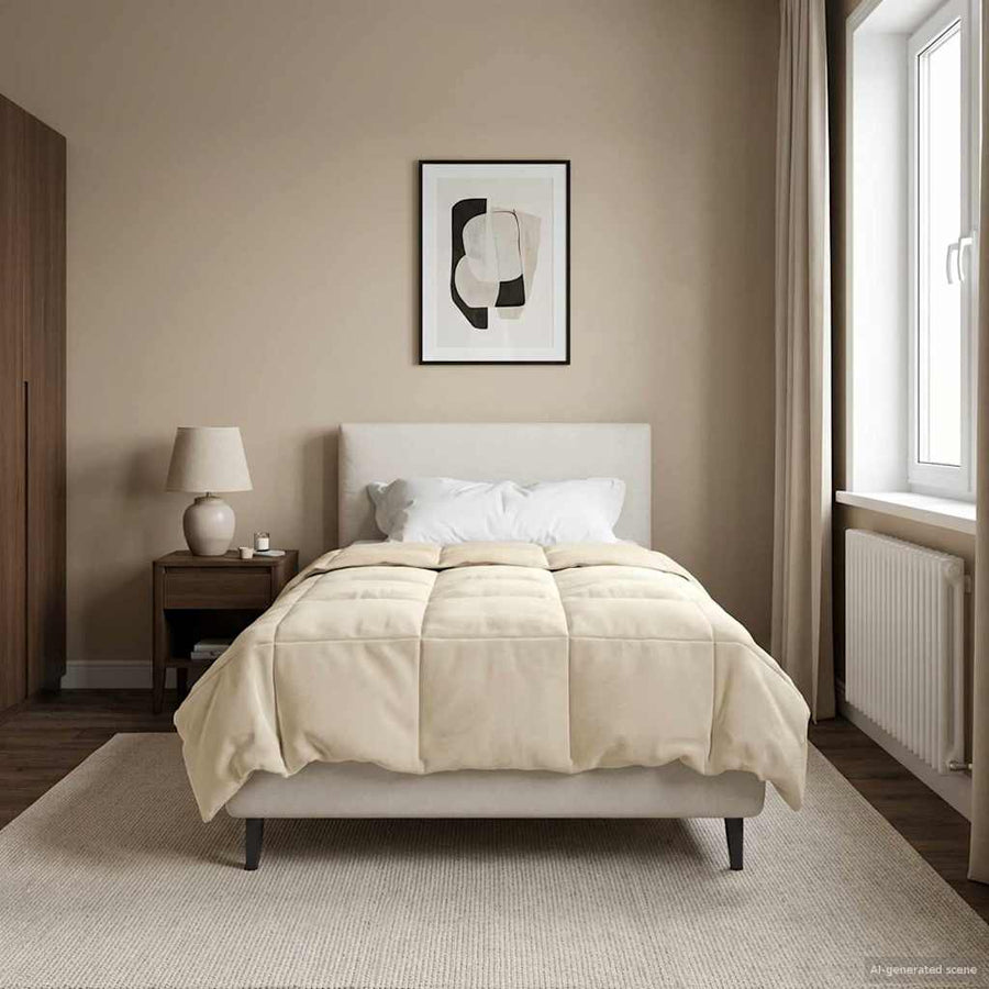 Zomerdekbed Gekwilt Crème 135 x 220 cm Microfiber
