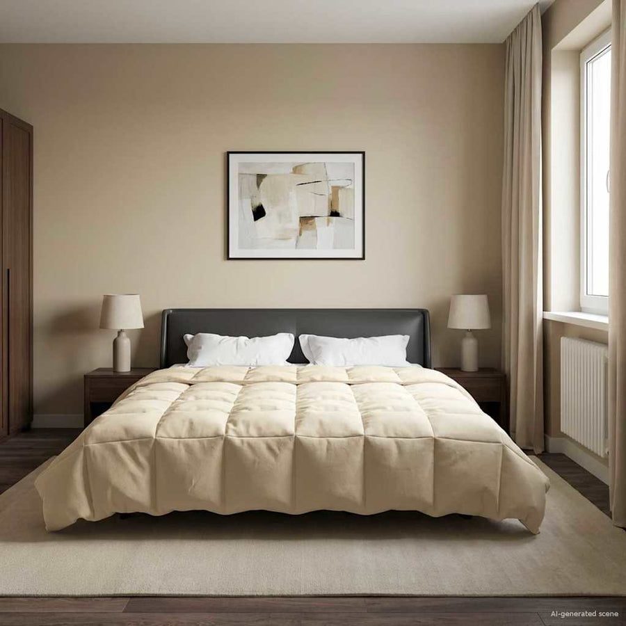 Zomer Dekbed Gekwilt Crème 220 x 240 cm Microfiber
