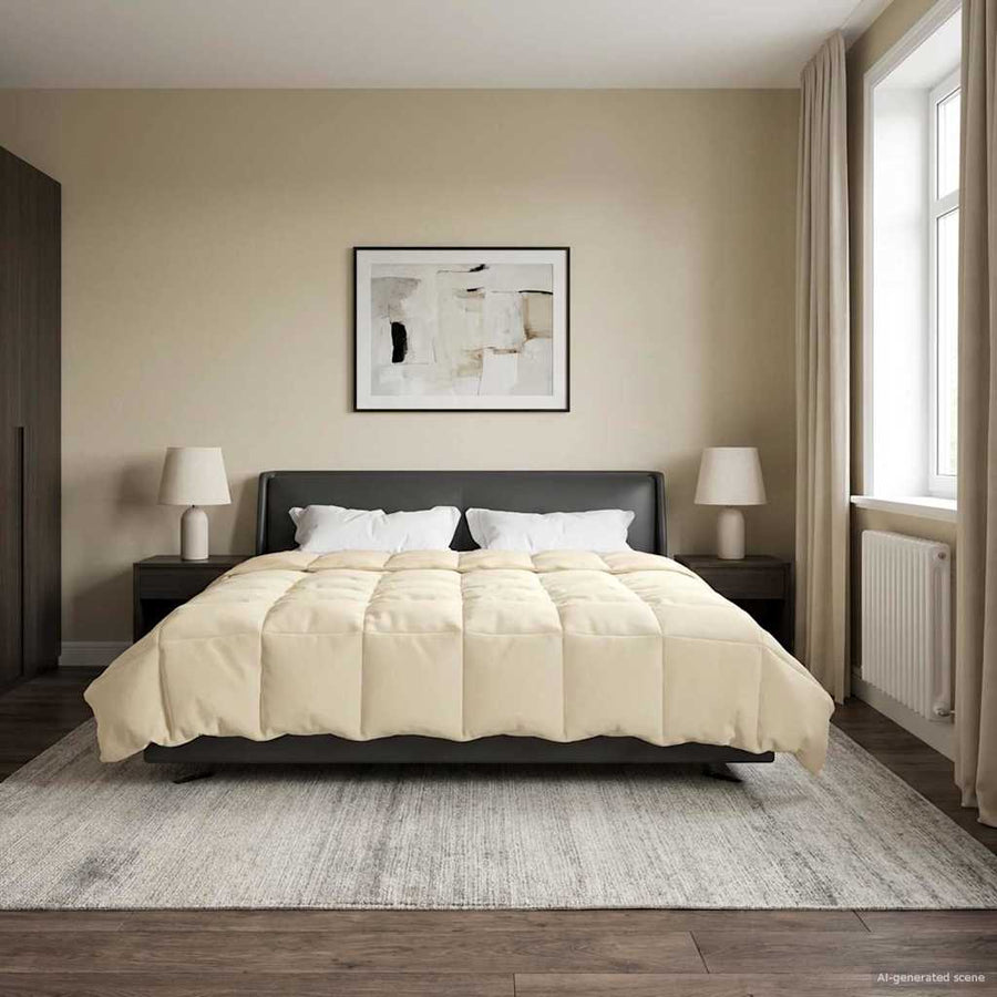 Zomer Dekbed Gekwilt Crème 240 x 260 cm Microfiber